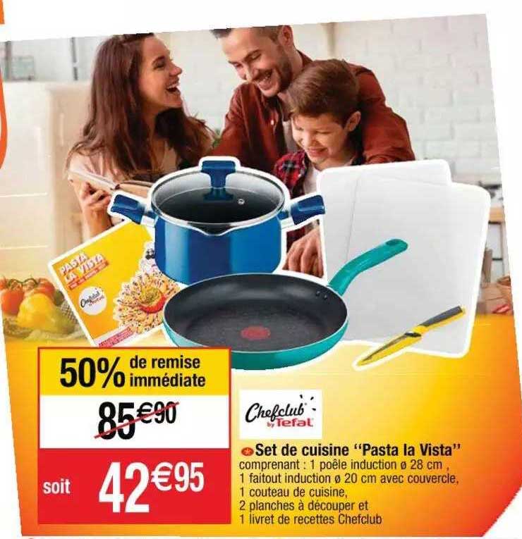 chefclub tefal set de cuisine "pasta la vista"