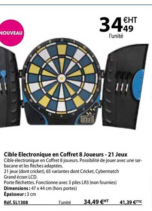 Cible électronique En Coffre 8 Joueurs - 21 Jeux