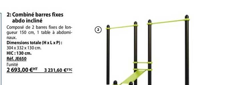 combiné barres fixes abdo incliné