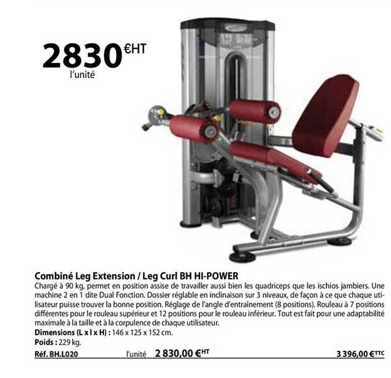 Combiné Leg Extension - Leg Curl Bh Hi-power