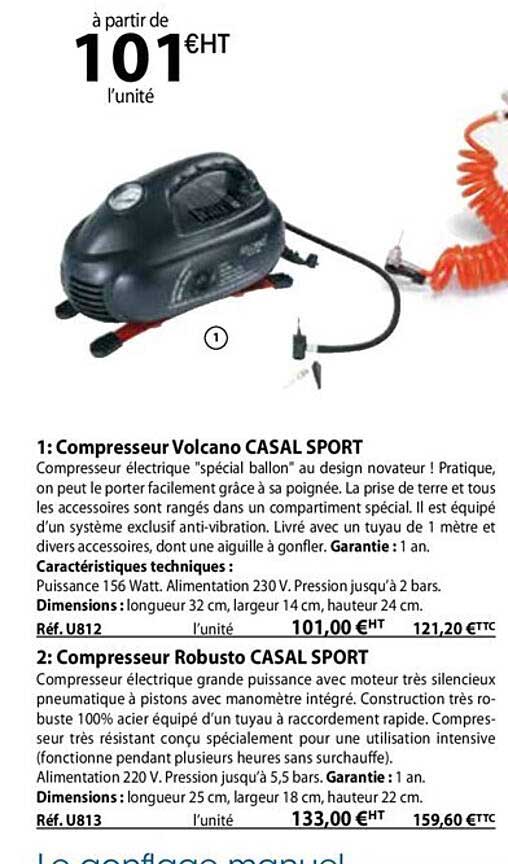 compresseur volcano casal sport, compresseur robusto casal sport