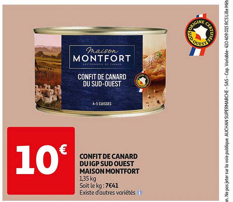 confit de canard du igp sud ouest maison montfort