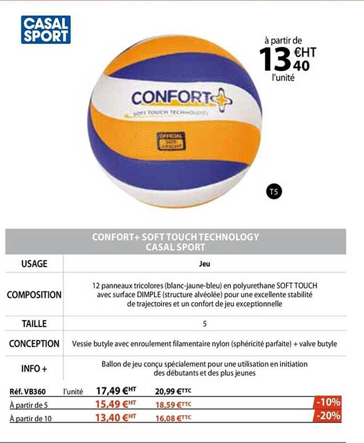 confort + soft touch technology casal sport