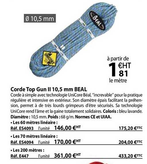 corde top gun II 10,5 mm beal