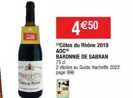 Côtes Du Rhône 2019 Aoc Baronnie De Sabran