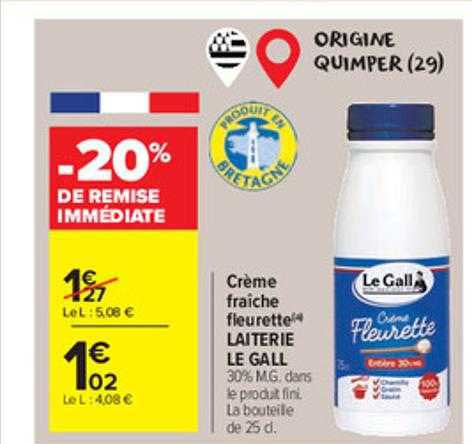 crème fraîche fleurette laiterie le gall