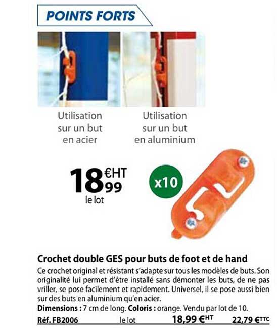 crochet double ges pour buts de foot et de hand