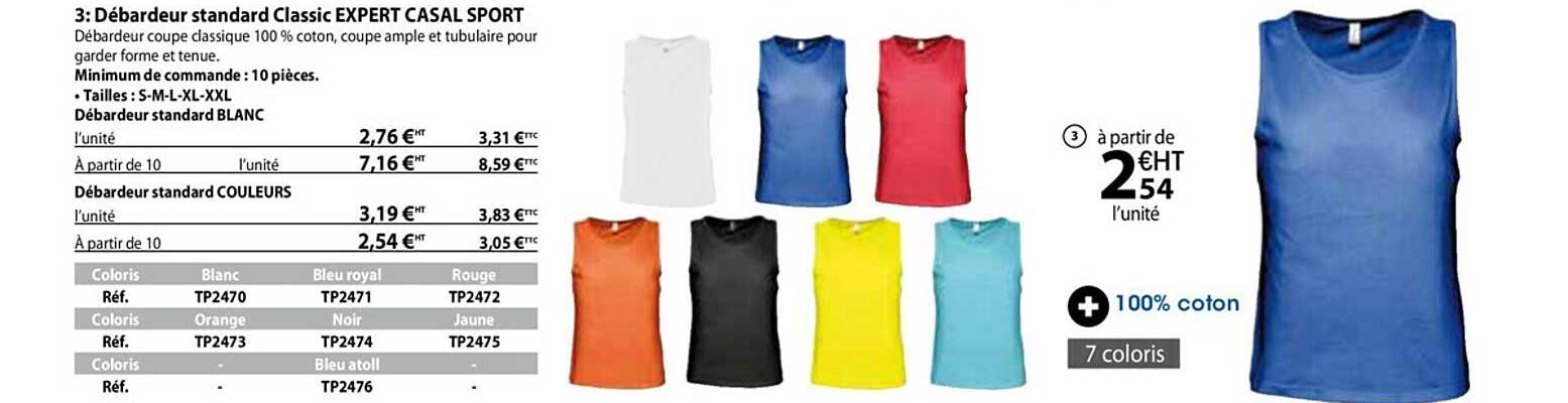 débardeur standard classic expert casal sport