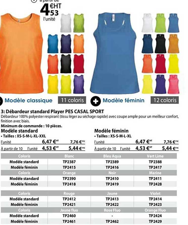 débardeur standard player pes casal sport