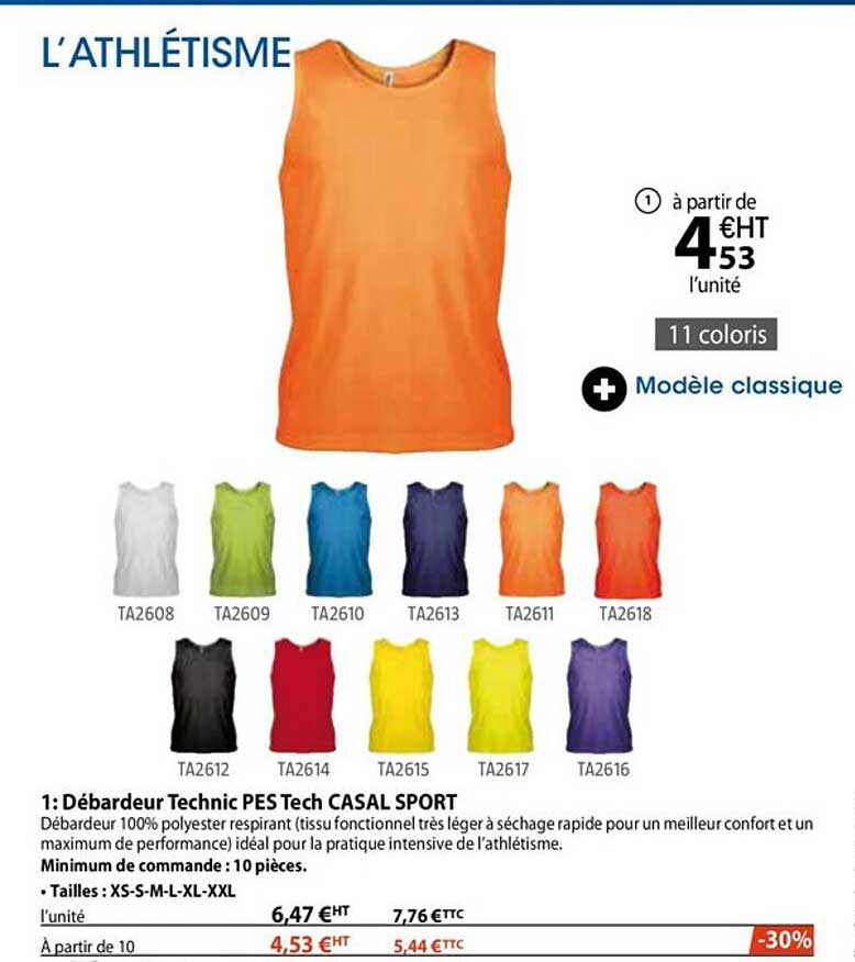 débardeur technic pes tech casal sport