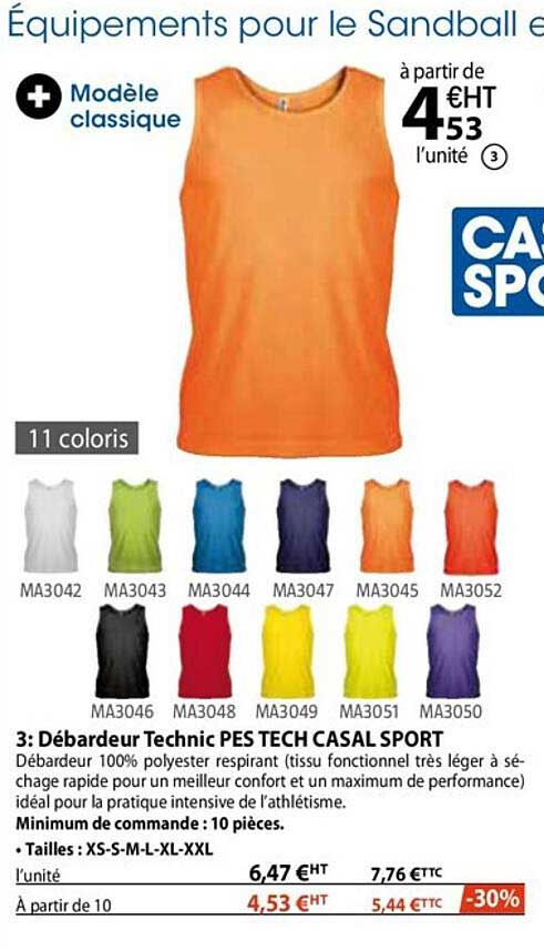 débardeur technic pes tech casal sport