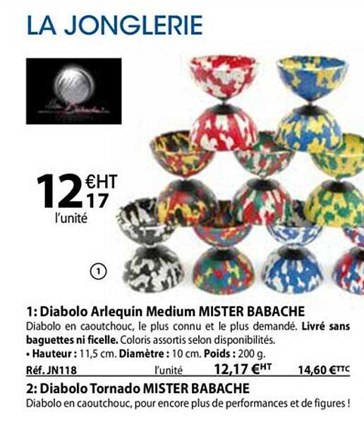 diabolo arlequin medium mister babache, diabolo tornado mister babache