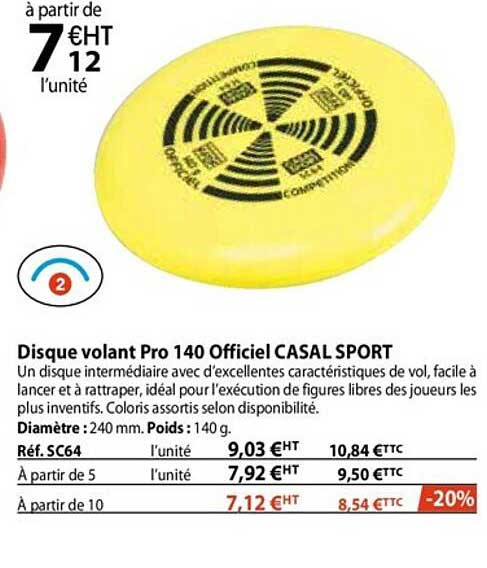 disque volant pro 140 officiel casal sport
