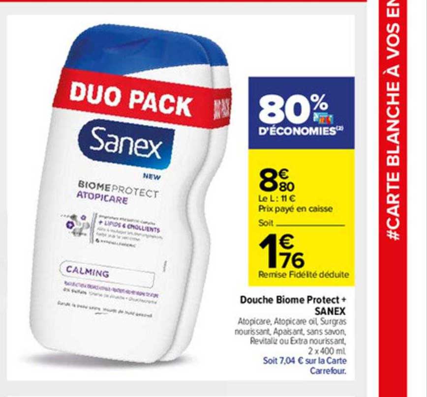 douche biome protect+ sanex
