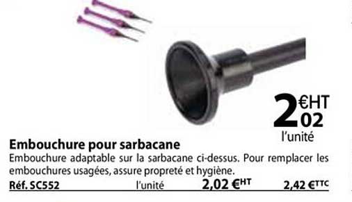 embouchure pour sarbacane
