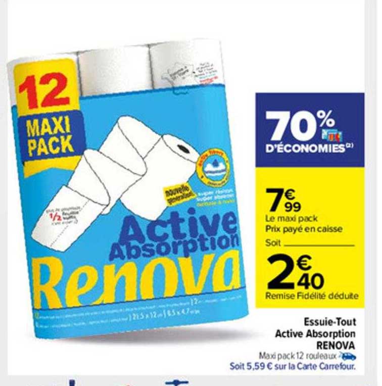 essuie-tout active absorption renova