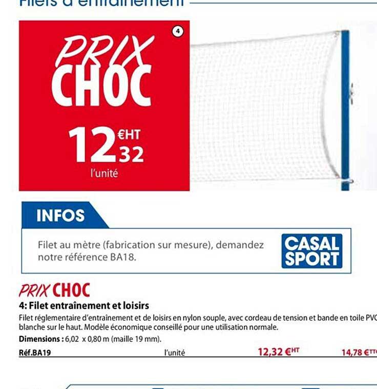 filet entraînement et loisirs casal sport