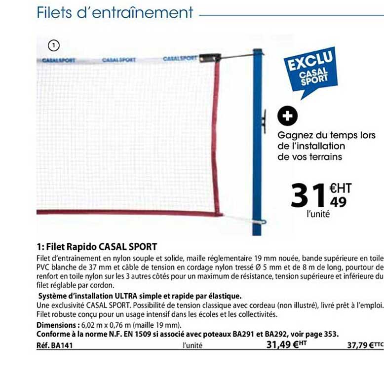 filet rapido casal sport