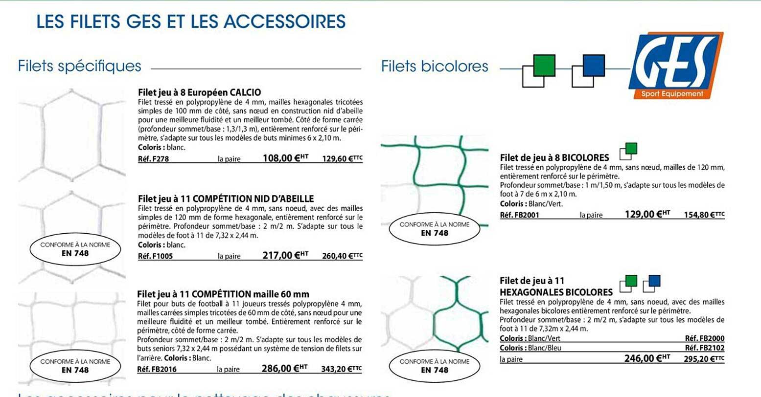 filets spécifiques ou bicolores ges