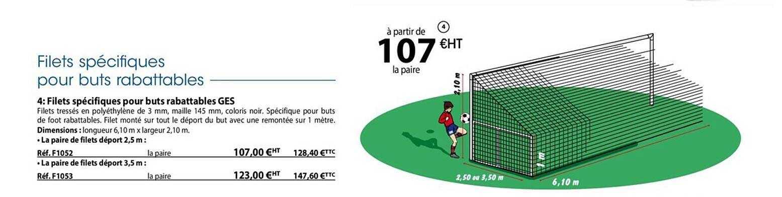 filets spécifiques pour buts rabattables ges