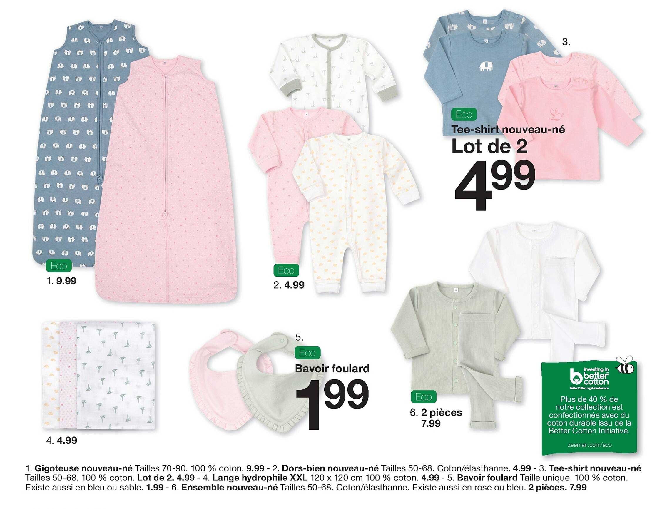 gigoteuse nouveau-né, dors-bien nouveau-né, tee-shirt nouveau-né, lange hydrophile xxl, bavoir foulard, ensemble nouveau-né