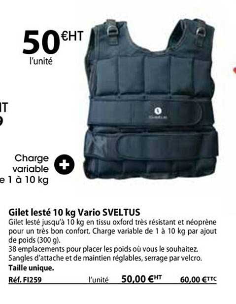 gilet lesté 10 kg vario sveltus