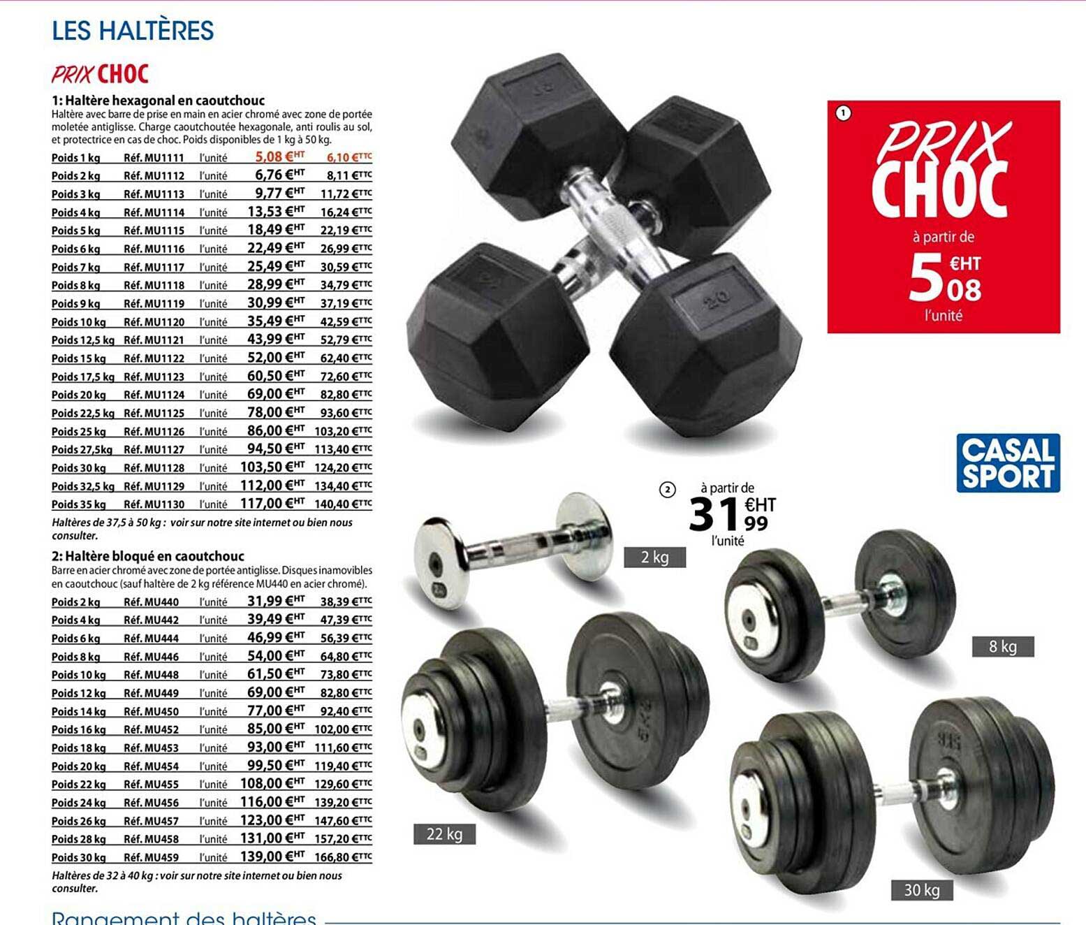 haltère hexagonal en caoutchouc, haltère bloqué en caoutchouc