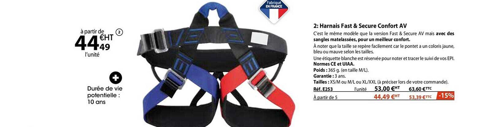 Harnais Fast & Secure Confort Av