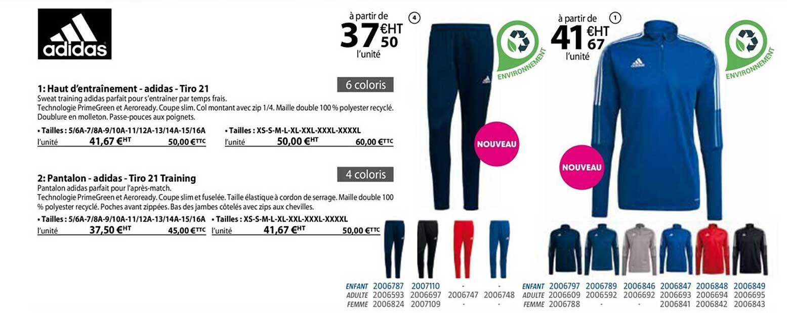 haut d'entraînement - adidas - tiro 21, pantalon - adidas - tiro 21 training