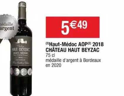 haut-médoc aop 2018 château haut beyzac