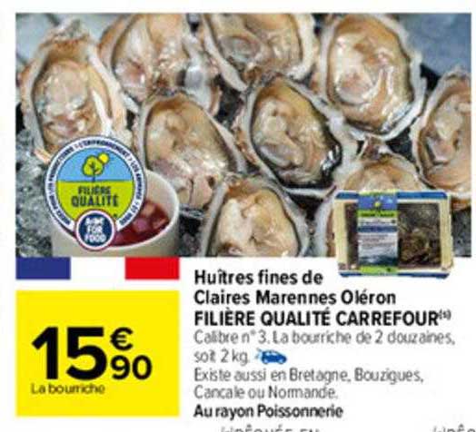 huîtres fines de claires marennes oléron filière qualité carrefour