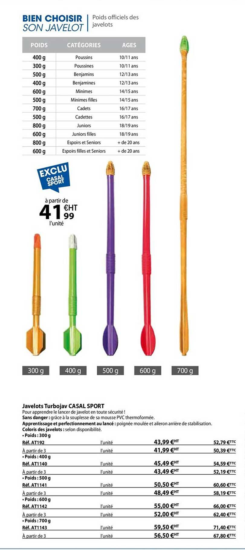 javelots turbojav casal sport