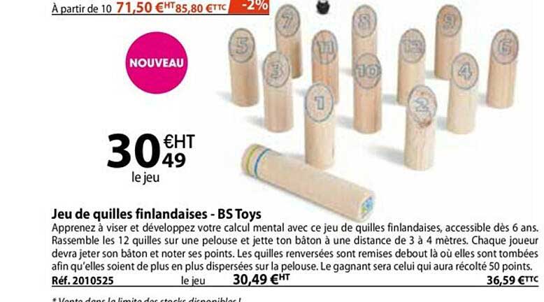 jeu de quilles finlandaises - bs toys