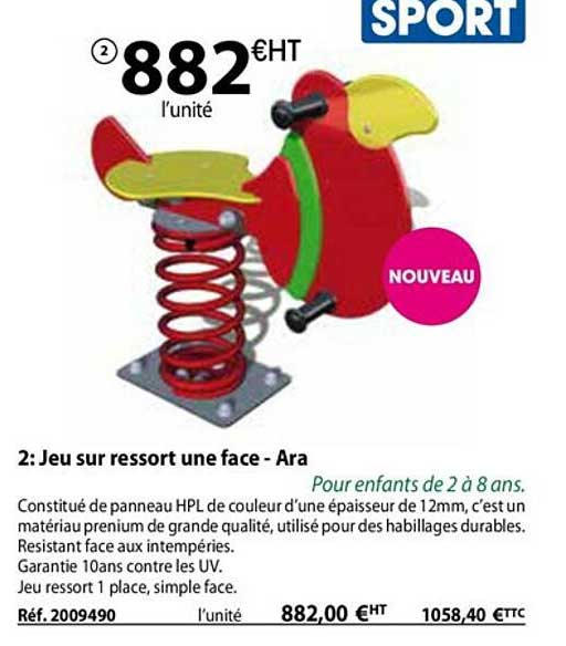 jeu sur ressort une face - ara