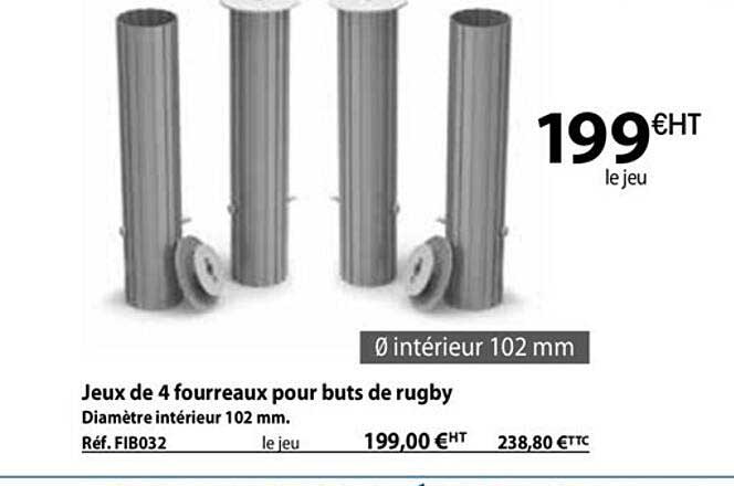 jeux de 4 fourreaux pour buts de rugby