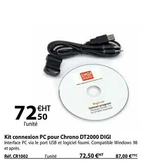 kit connexion pc pour chrono dt2000 digi