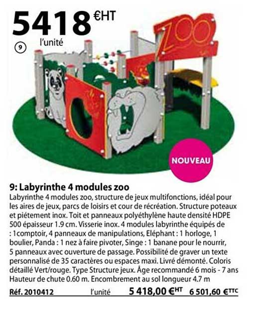 labyrinthe 4 modules zoo