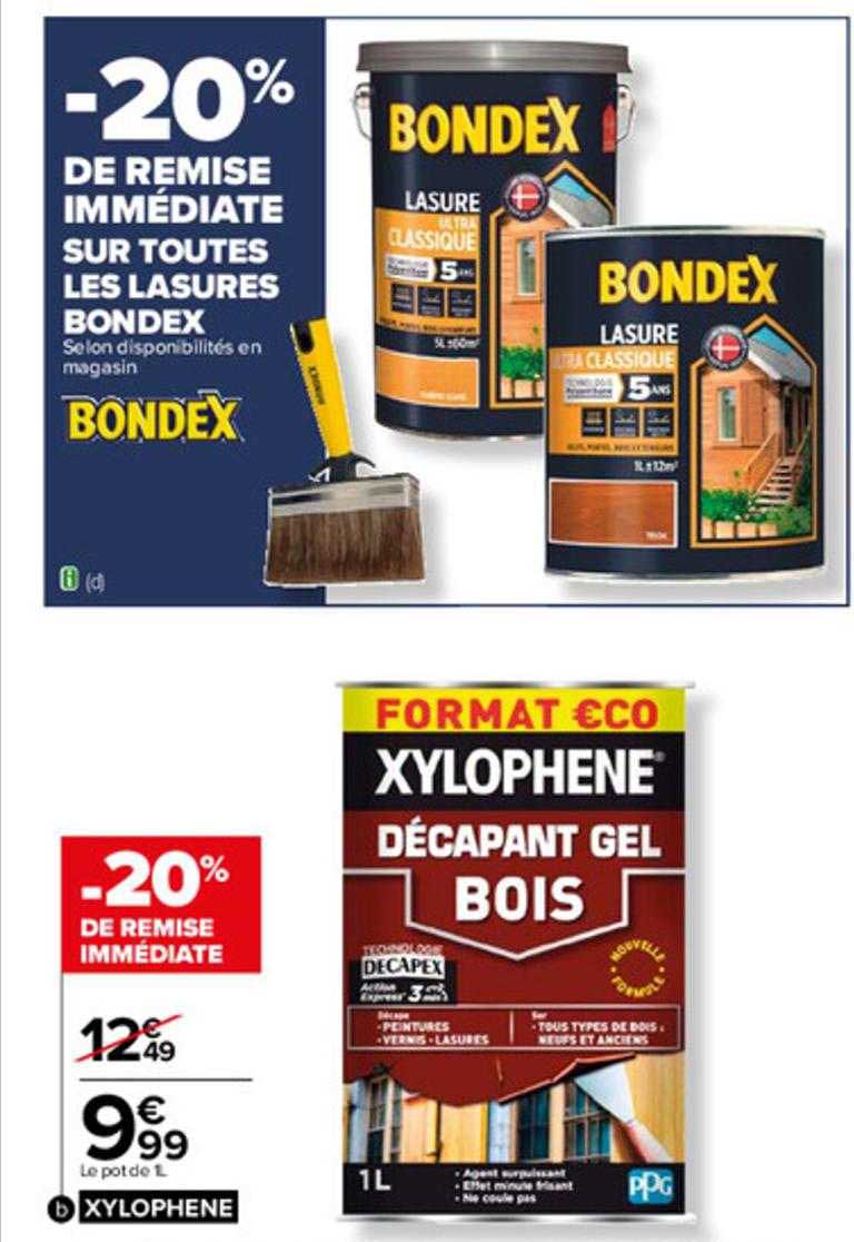 lasures bondex, décapant gel bois xylophène