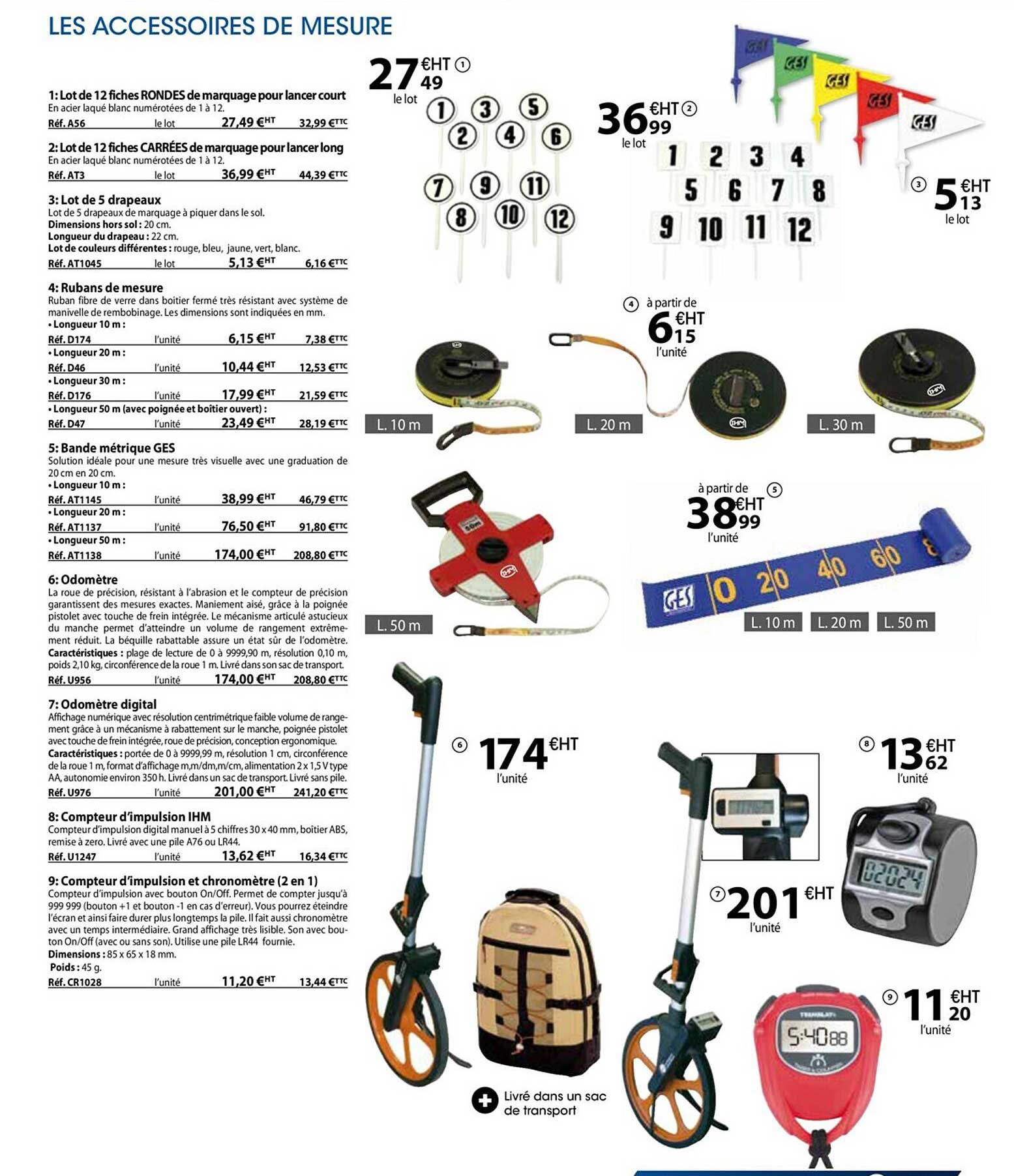les accessoires de mesure