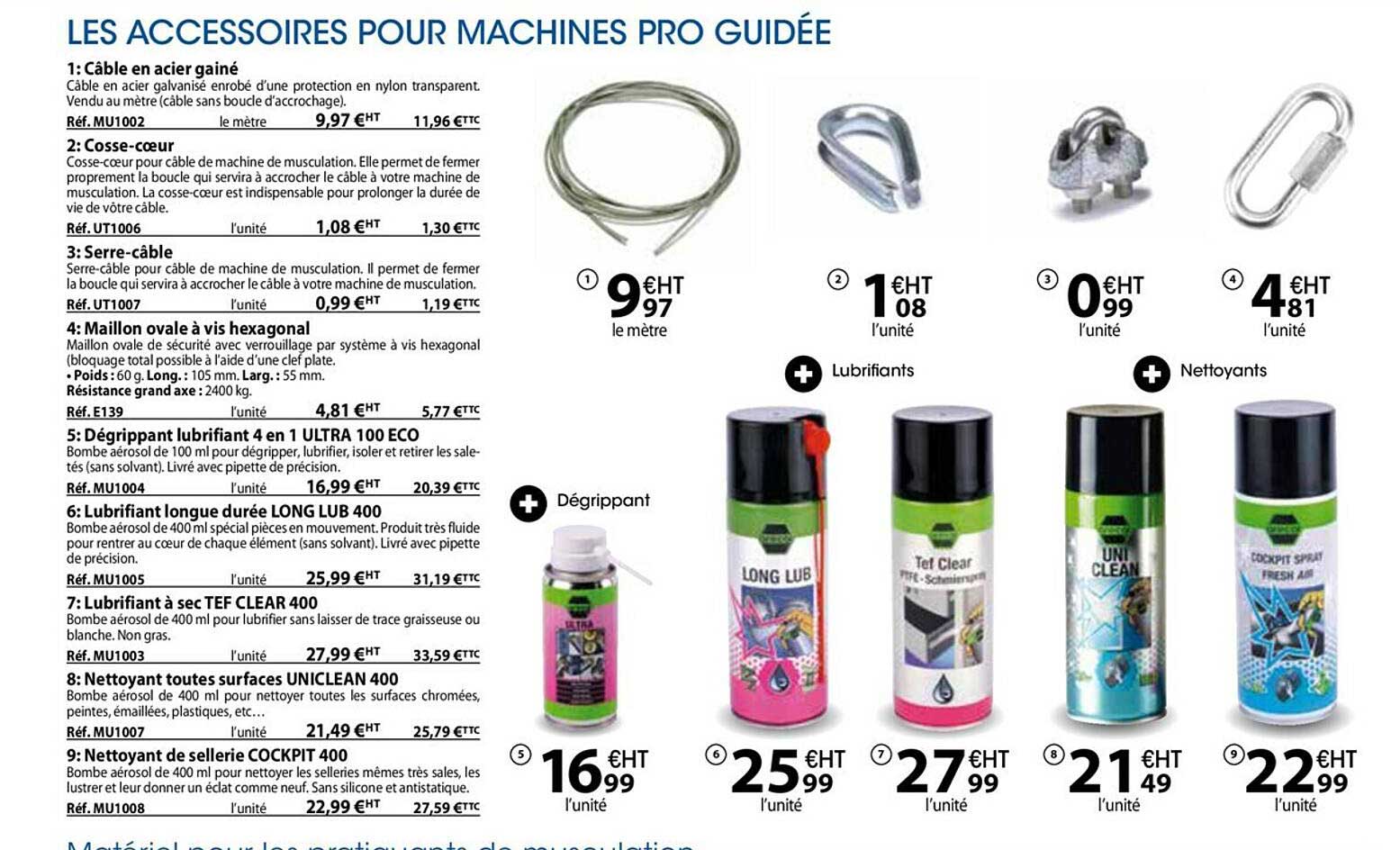 les accessoires pour machines pro guidée