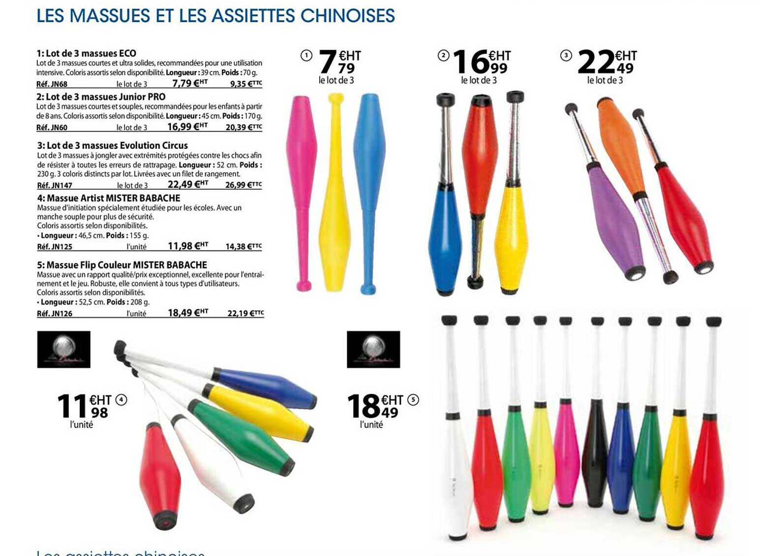 les massues et les assiettes chinoises