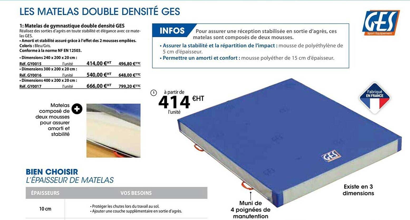 les matelas double densité ges