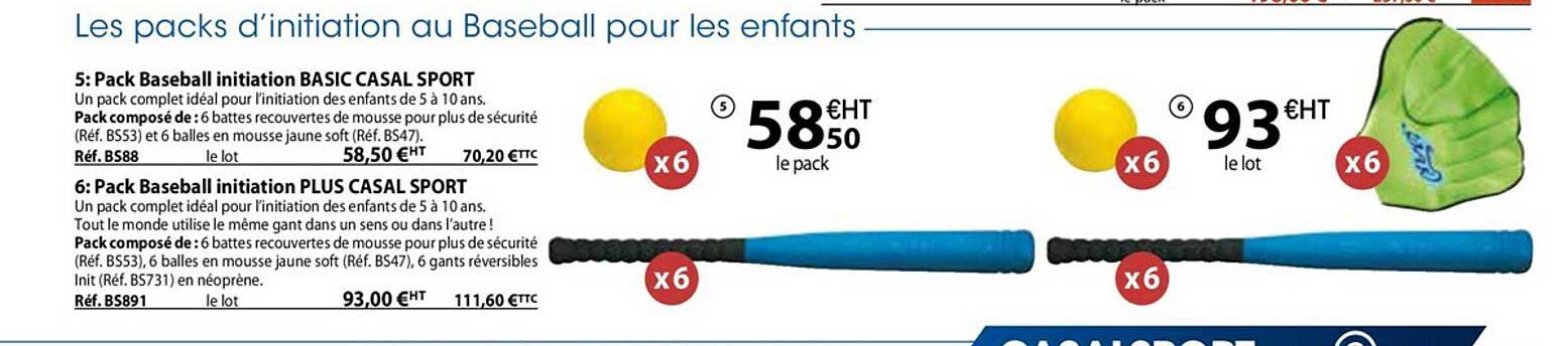 les packs d'initiation au baseball pour les enfants
