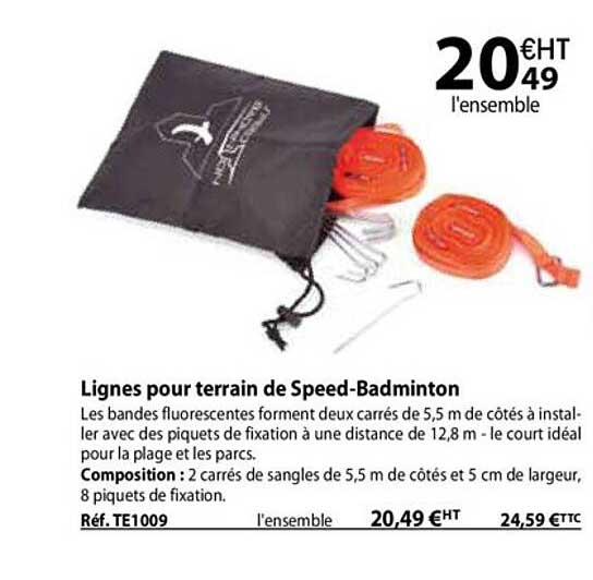 lignes pour terrain de speed-badminton