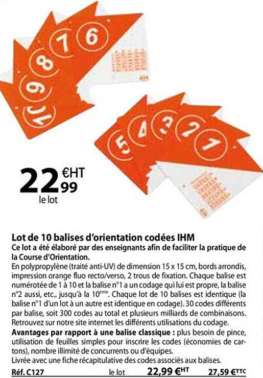 lot de 10 balises d'orientation codées ihm