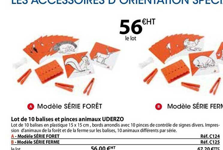 lot de 10 balises et pinces animaux uderzo