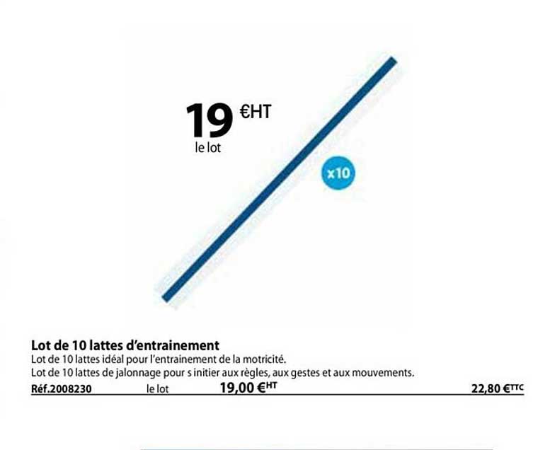 lot de 10 lattes d'entrainement