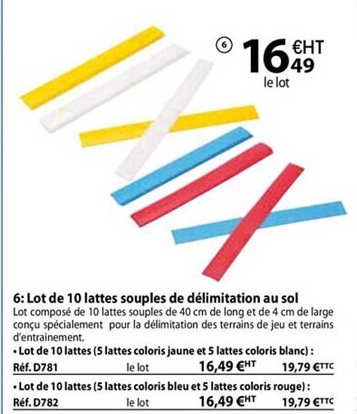 Lot De 10 Lattes Souples De Délimitation Au Sol