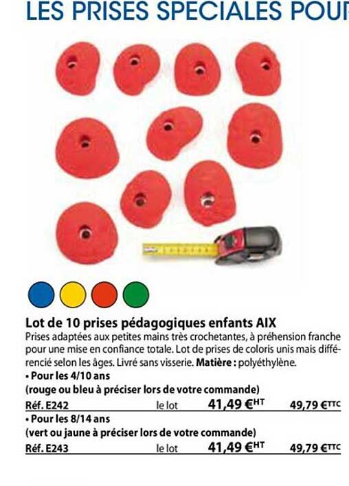 lot de 10 prises pédagogiques enfants aix