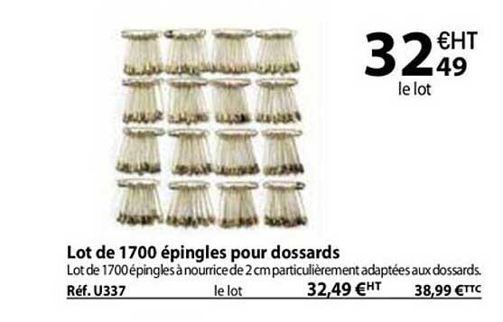 lot de 1700 épingles pour dossard